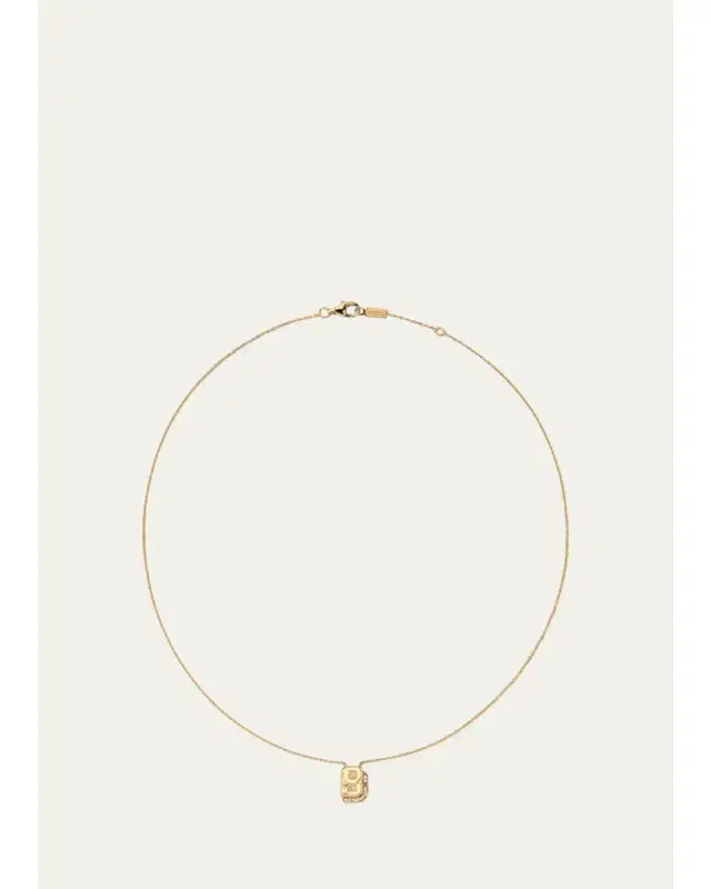 Boochier 18K Yellow Gold Diamond Mini Letter Necklace