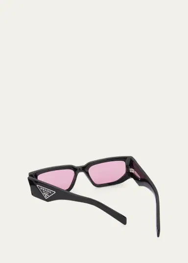 Prada Men's Triangle Logo Bicolor Rectangle Sunglasses | Thumbnail 2