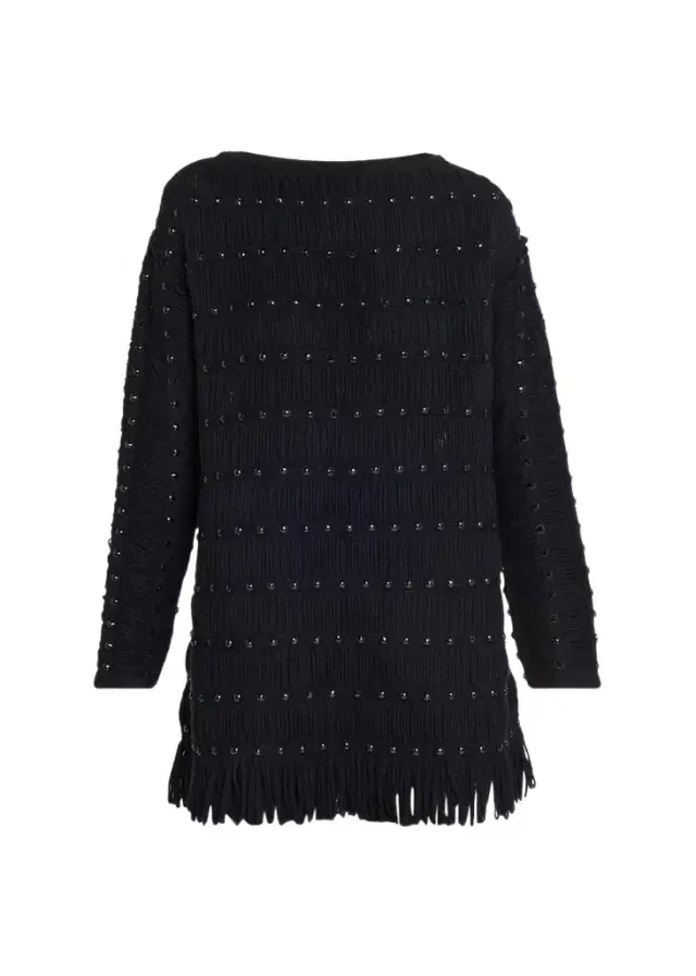 Diotima Notte Crystal Fringed Knit Mini Dress