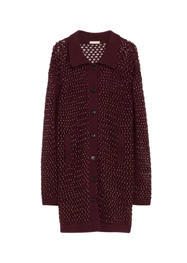 Diotima Embellished Open Knit Cardigan Coat