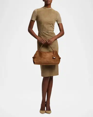 Ralph Lauren Collection The Ralph Calf-Suede Shoulder Bag | Thumbnail 2
