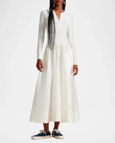 Polo Ralph Lauren Cotton Henley Midi Dress | Thumbnail 2 Polo Ralph Lauren Cotton Henley Midi Dress | Thumbnail 2