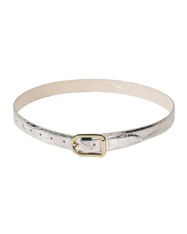 Déhanche Mija Mirror Croc-Embossed Leather Belt