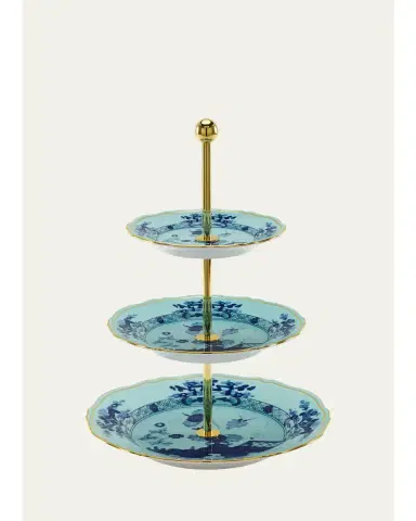 GINORI 1735 Oriente Italiano Iris 3-Tier Stand | Thumbnail 1 GINORI 1735 Oriente Italiano Iris 3-Tier Stand | Thumbnail 1
