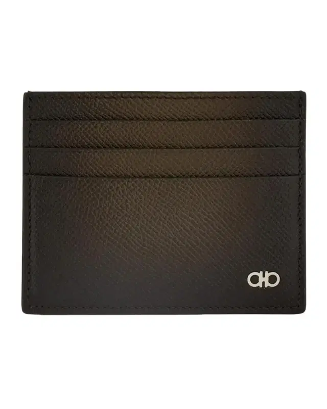 Ferragamo Men's Micro Gancio Leather Card Case
