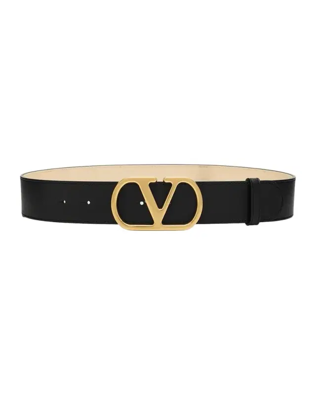 Valentino Garavani VLogo Signature Reversible Shiny Calfskin Belt 40MM
