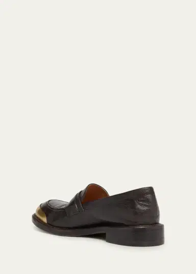 Versace Men's Medusa Buckle Calf Leather Loafers | Thumbnail 2