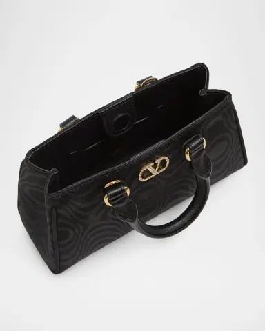Valentino Garavani Rhinestone VLogo Moire Top-Handle Bag | Thumbnail 4 Valentino Garavani Rhinestone VLogo Moire Top-Handle Bag | Thumbnail 4