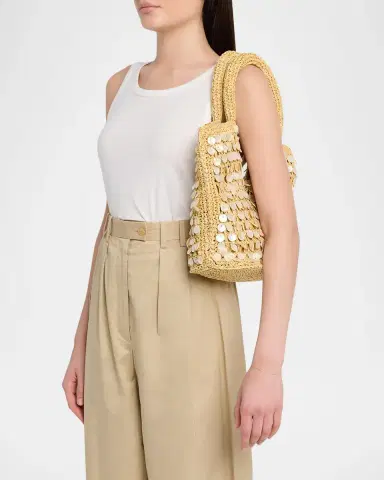 BTB Los Angeles Santiago Faux Shell-Embellished Raffia Tote Bag | Thumbnail 2 BTB Los Angeles Santiago Faux Shell-Embellished Raffia Tote Bag | Thumbnail 2
