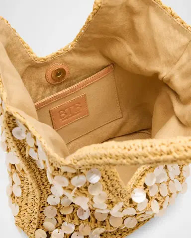 BTB Los Angeles Santiago Faux Shell-Embellished Raffia Tote Bag | Thumbnail 4 BTB Los Angeles Santiago Faux Shell-Embellished Raffia Tote Bag | Thumbnail 4