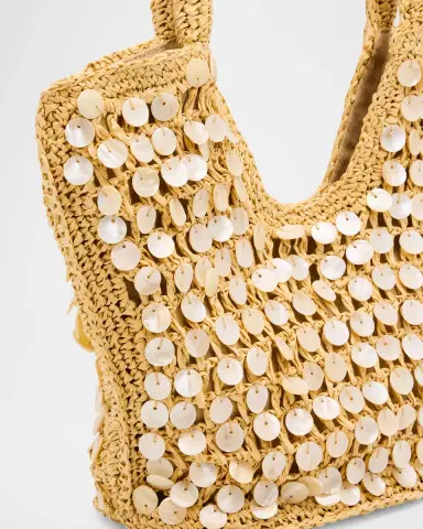 BTB Los Angeles Santiago Faux Shell-Embellished Raffia Tote Bag | Thumbnail 6 BTB Los Angeles Santiago Faux Shell-Embellished Raffia Tote Bag | Thumbnail 6