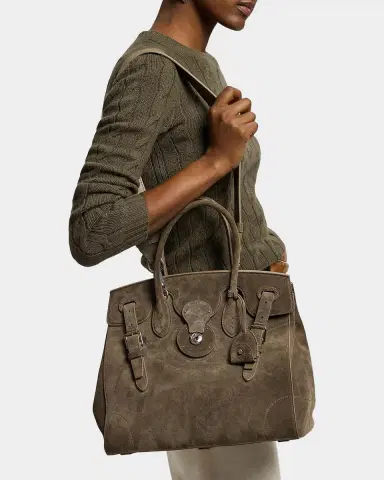 Ralph Lauren Collection Extra-Soft Ricky 33 Suede Top Handle Bag | Thumbnail 2