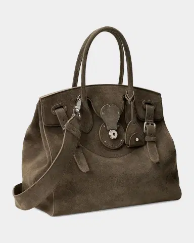 Ralph Lauren Collection Extra-Soft Ricky 33 Suede Top Handle Bag | Thumbnail 8