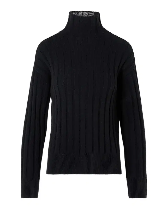 Akris punto Turtleneck Wool-Cashmere Wide Rib Sweater