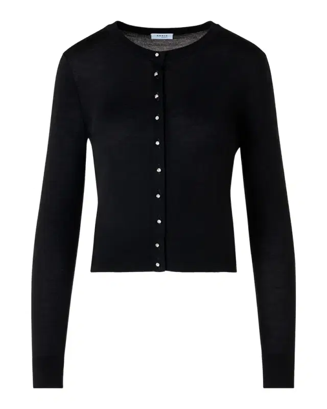 Akris punto Merino Wool Crewneck Cardigan