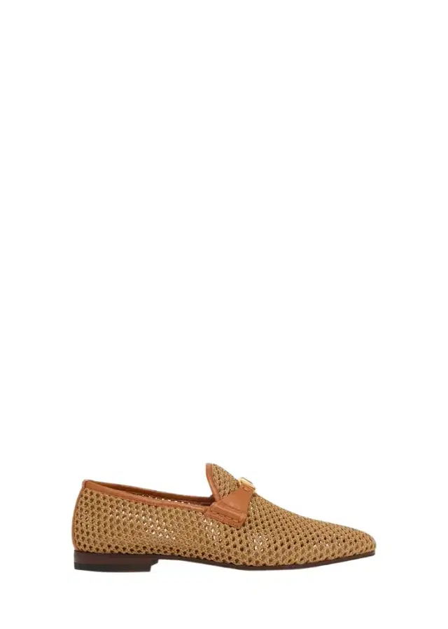 Valentino Garavani Men's V-Logo Raffia-Effect Loafers