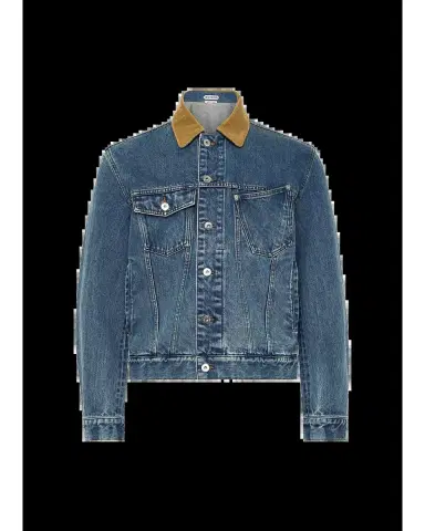 JW Anderson Mens Corduroy-Collar Twisted Pocket Denim Jacket | Thumbnail 2 JW Anderson Mens Corduroy-Collar Twisted Pocket Denim Jacket | Thumbnail 2