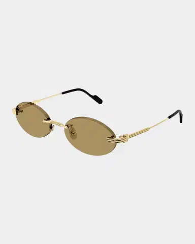 Cartier Première de 53MM 24K-Gold-Plated Rimless Oval Sunglasses | Thumbnail 2
