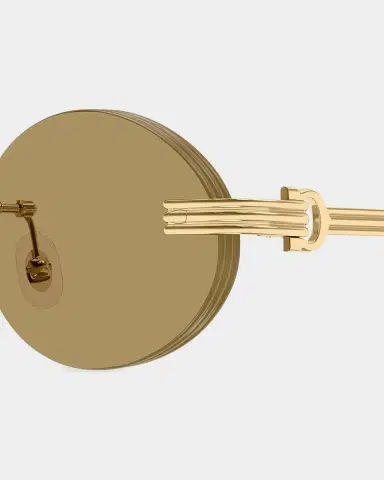 Cartier Première de 53MM 24K-Gold-Plated Rimless Oval Sunglasses | Thumbnail 3