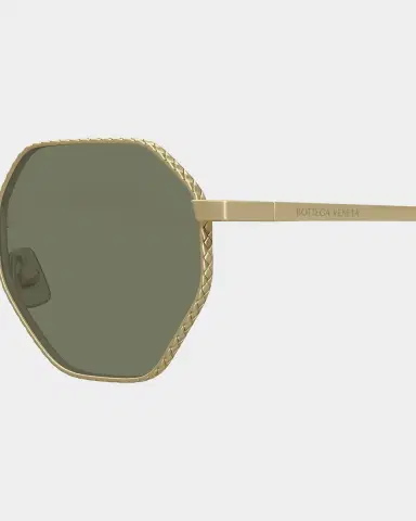 Bottega Veneta Men's Intrecciato Geometric Titanium Sunglasses | Thumbnail 3