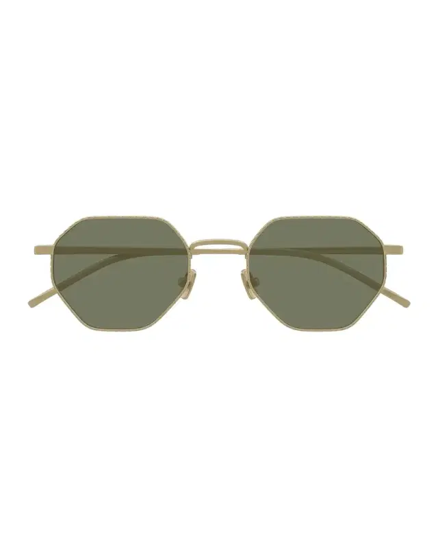 Men's Intrecciato Geometric Titanium Sunglasses