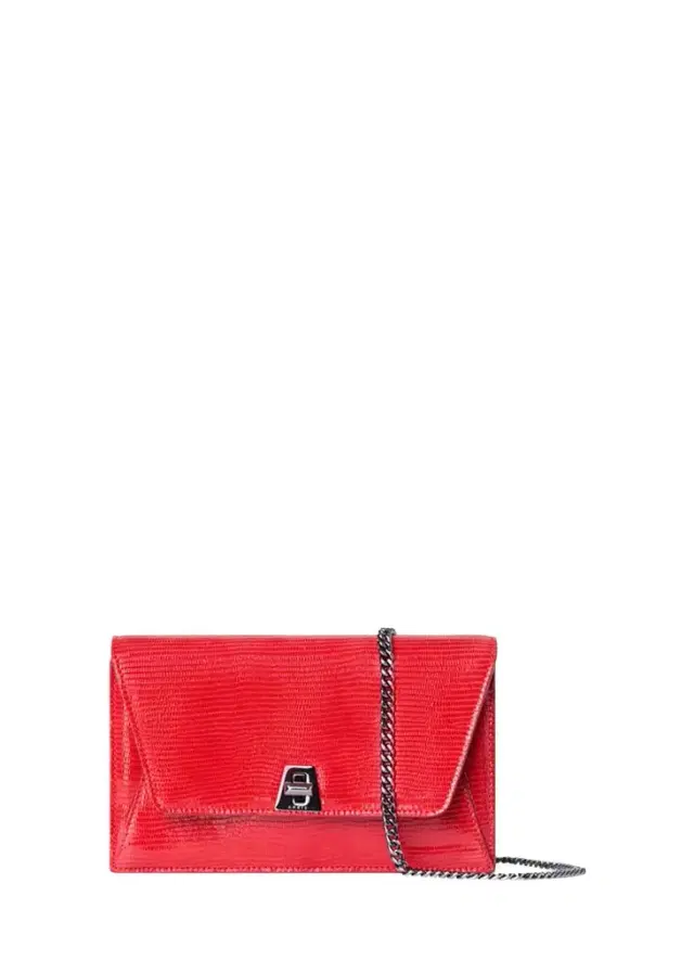 Akris Anouk Lizard-Print Clutch Bag w/ Chain
