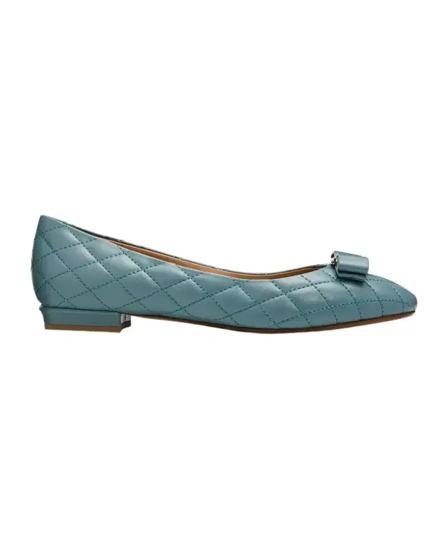 FERRAGAMO Varina Quilted Leather Ballet Flats