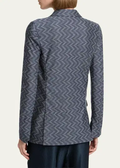Giorgio Armani Zigzag Jacquard Cashmere Single-Breasted Jacket | Thumbnail 3