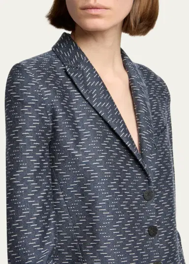 Giorgio Armani Zigzag Jacquard Cashmere Single-Breasted Jacket | Thumbnail 5