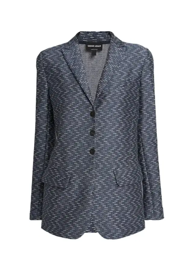 Giorgio Armani Zigzag Jacquard Cashmere Single-Breasted Jacket