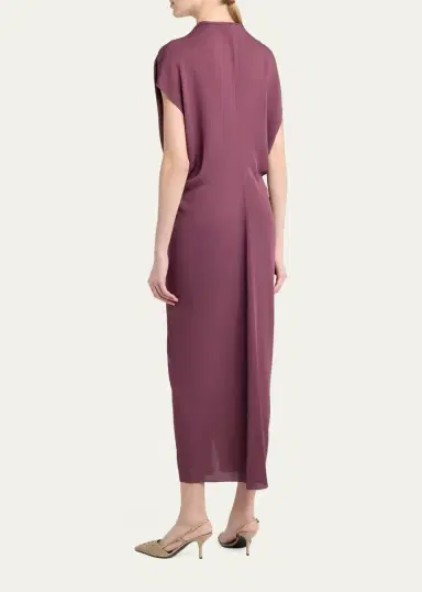 Giorgio Armani Pleat Draped Silk Midi Dress | Thumbnail 3 Giorgio Armani Pleat Draped Silk Midi Dress | Thumbnail 3