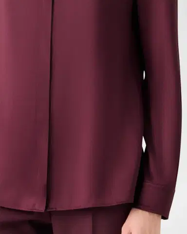 Akris Silk Satin Concealed-Front Button-Down Blouse | Thumbnail 5 Akris Silk Satin Concealed-Front Button-Down Blouse | Thumbnail 5