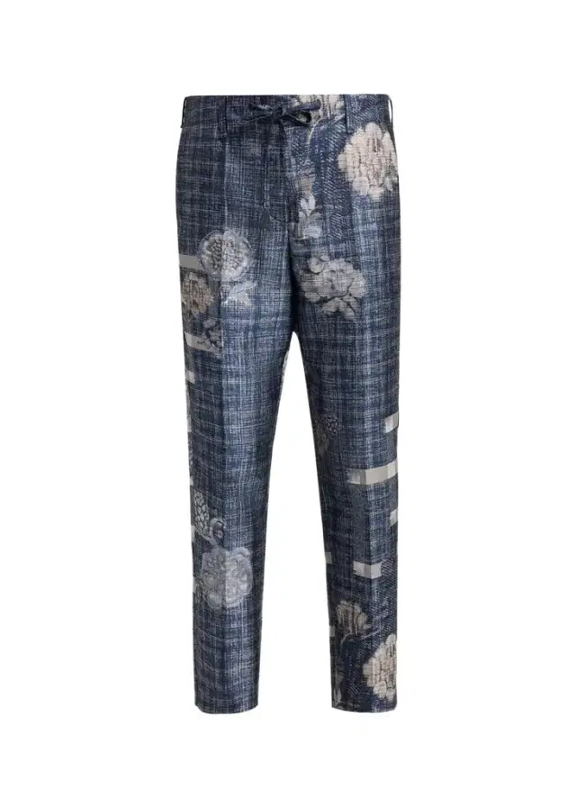 Giorgio Armani Check Floral Jacquard Straight-Leg Ankle Trousers