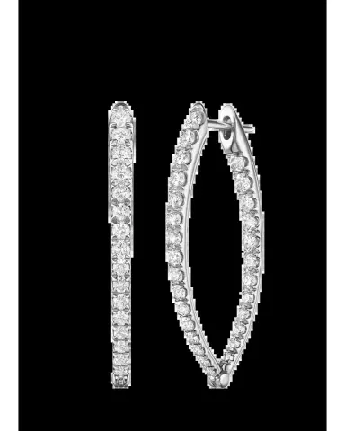 Melissa Kaye Cristina Medium Diamond Tapered Hoop Earrings | Thumbnail 2