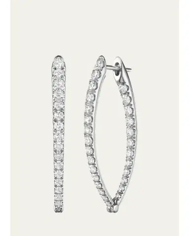 Melissa Kaye Cristina Medium Diamond Tapered Hoop Earrings | Thumbnail 1
