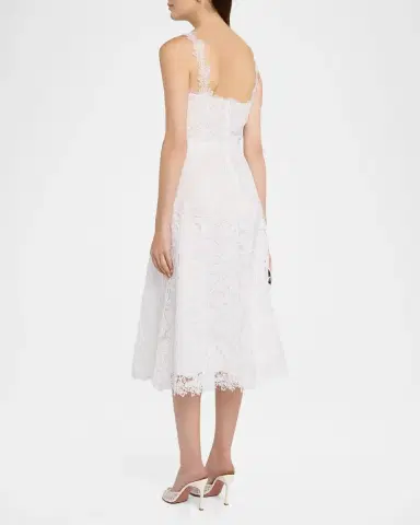 Carolina Herrera Florale Guipure Lace Sleeveless Midi Dress | Thumbnail 3 Carolina Herrera Florale Guipure Lace Sleeveless Midi Dress | Thumbnail 3