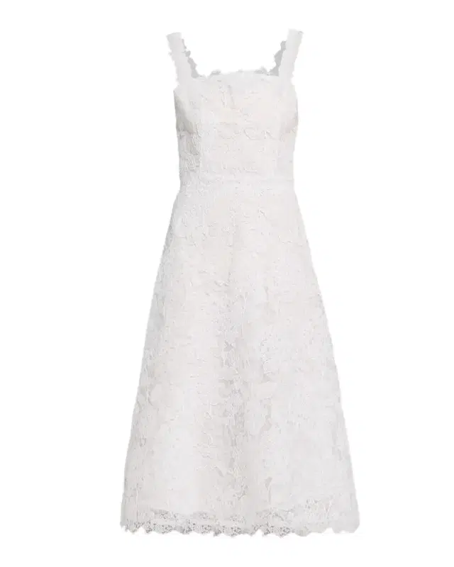 Carolina Herrera Florale Guipure Lace Sleeveless Midi Dress