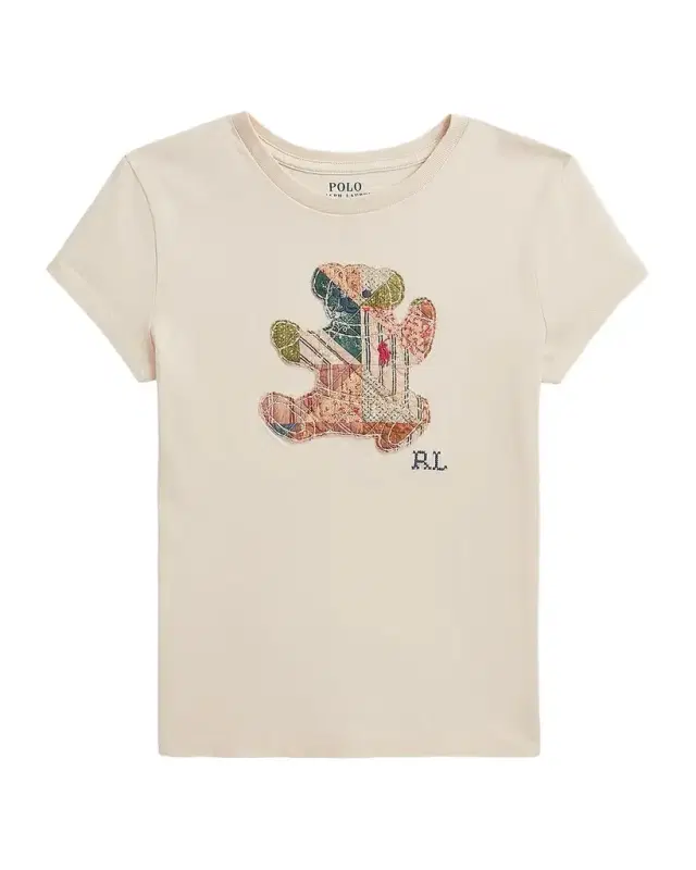 Ralph Lauren Little Girl's & Girl's Polo Bear Patchwork Cotton T-Shirt