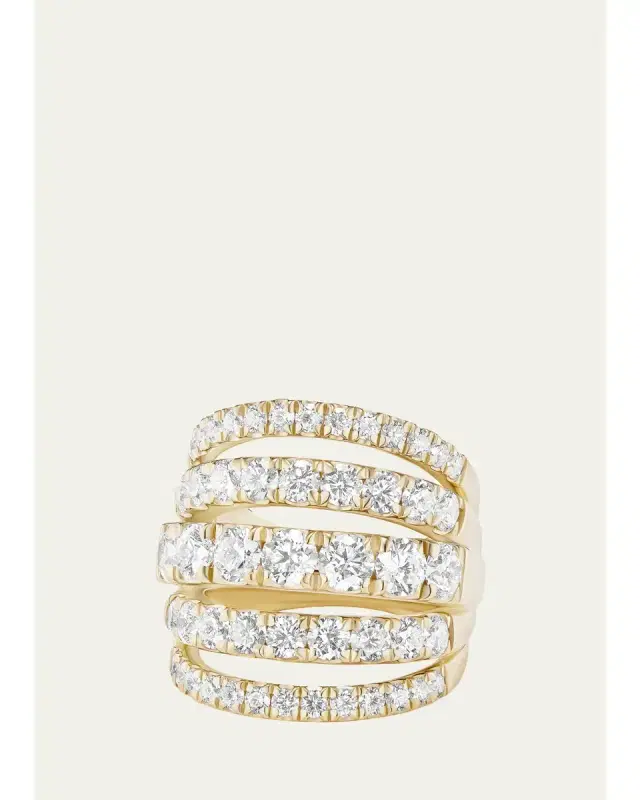 Melissa Kaye Clara Five-Row Diamond Ring