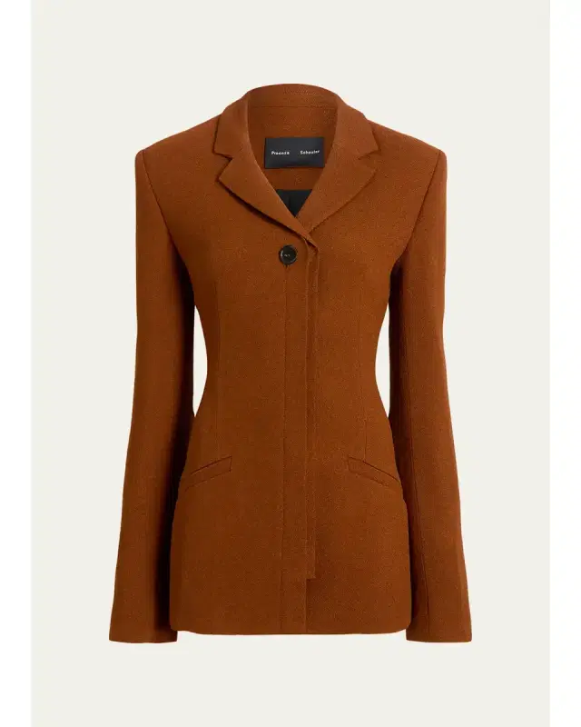 Proenza Schouler Vioni Heavy Sable Single-Breasted Jacket