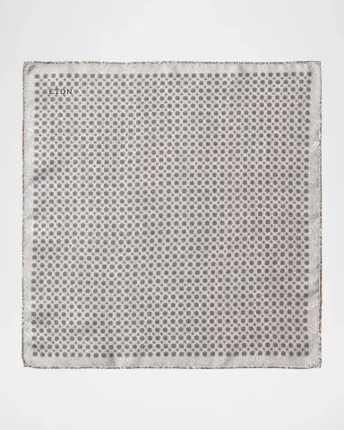 Eton Men's Double-Face Printed Silk Pocket Square | Thumbnail 2