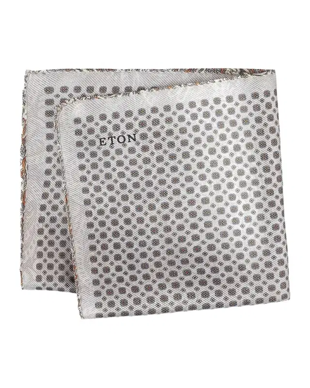 Eton Men's Double-Face Printed Silk Pocket Square