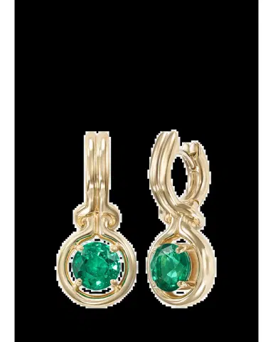 Melissa Kaye Rocky One-Of-A-Kind Emerald Drop Earrings | Thumbnail 2