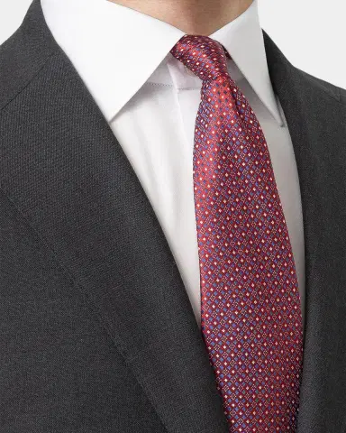 Eton Men's Micro-Geometric Silk Tie | Thumbnail 2