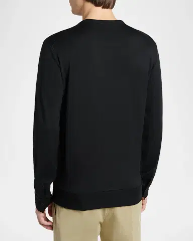 TOM FORD Boutique Men's Wool-Blend Henley Long-Sleeve T-Shirt | Thumbnail 2