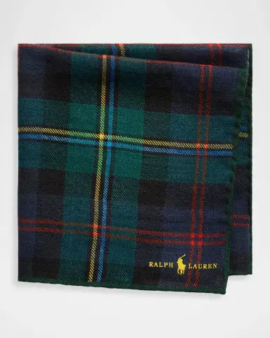 Polo Ralph Lauren Men's Tartan Wool Pocket Square | Thumbnail 2 Polo Ralph Lauren Men's Tartan Wool Pocket Square | Thumbnail 2