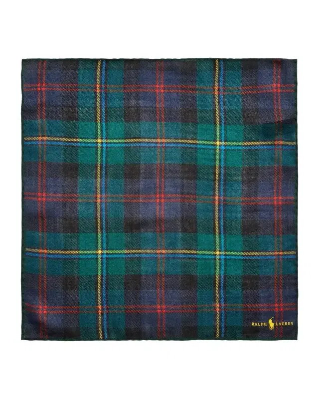 Polo Ralph Lauren Men's Tartan Wool Pocket Square