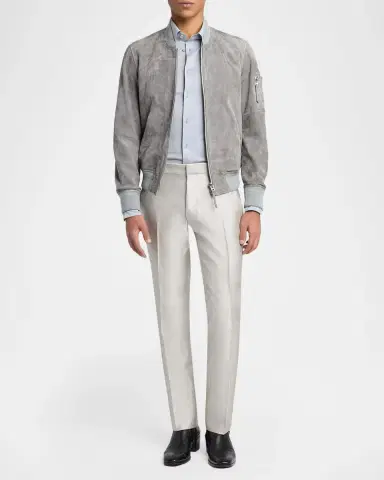Tom Ford Men's Suede Bomber Jacket | Thumbnail 2 Tom Ford Men's Suede Bomber Jacket | Thumbnail 2
