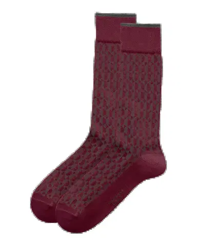 Marcoliani Men's Diamond-Pattern Cotton-Blend Mid-Calf Socks | Thumbnail 2