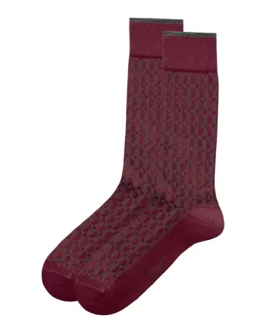 Marcoliani Men's Diamond-Pattern Cotton-Blend Mid-Calf Socks | Thumbnail 1